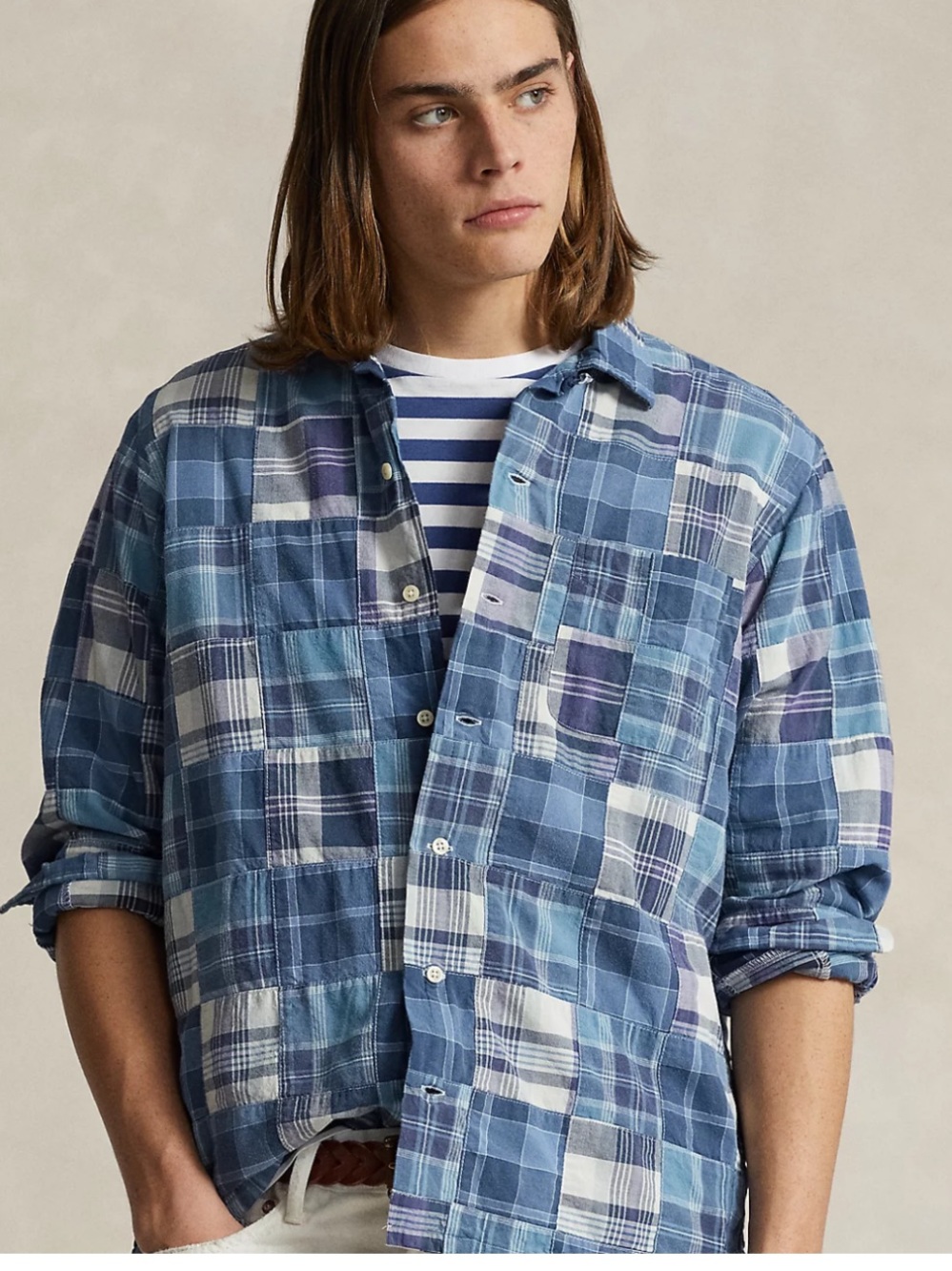 Polo Ralph Lauren Custom Indigo Patchwork Button Down Shirt